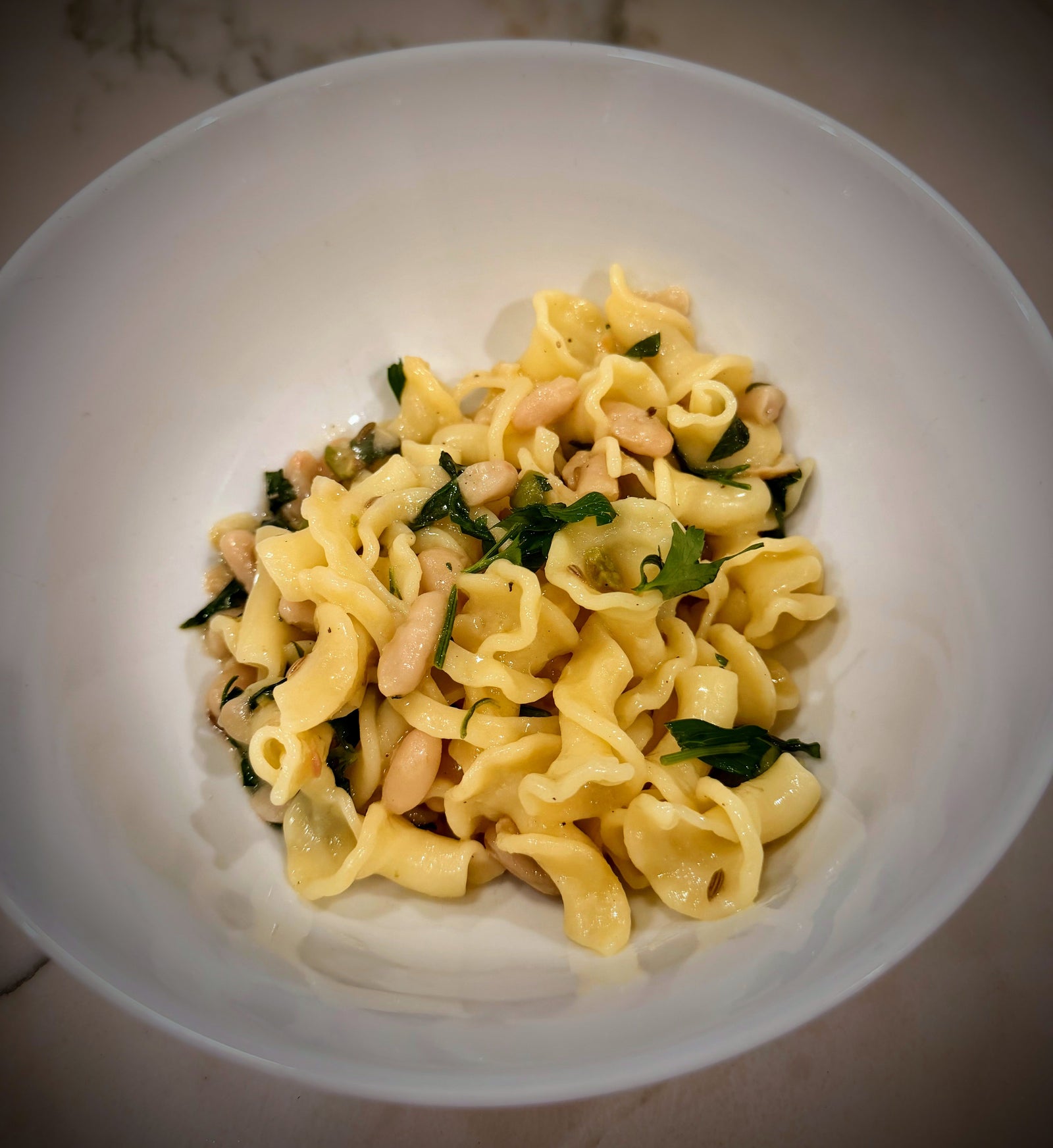 White Bean and Olive Pasta